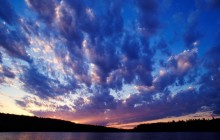 Dramatic Sunset Over Blue Lake - Manitoba - Canada