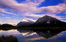 Mount Rundle Reflected on Vermillion Lakes at Sunset - Canada