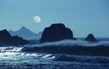 Moon Over Rockaway Beach - California