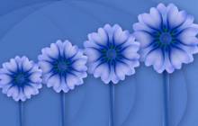 Blue flower wallpaper - Blue
