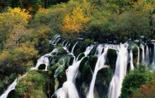Waterfall Cascading in Nine-Village Valley - Sichuan - China