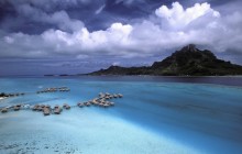 Aerial View of the Island of Bora Bora HD - French Polynesia