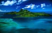 Aerial View of Bora Bora HD wallpaper - French Polynesia