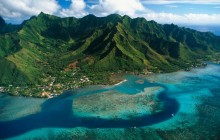 Aerial View of Moorea Island - French Polynesia