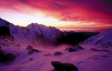 Sunset Over Franz Josef Glacier - Westland National Park - New Zealand