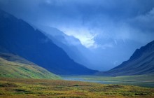 Passing Storm Clouds Lift to Reveal a Colorful Arctic Val... - Alaska