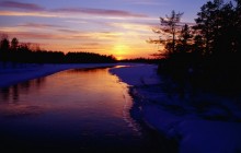 Partly Frozen River at Dusk - Kuusamo - Oulu - Finland