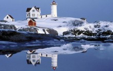 Nubble Lighthouse at Christmas - Maine