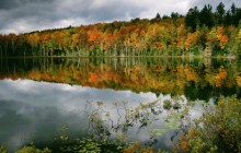 Storm Clouds and Fall Color at Red Jack Lake - Michigan