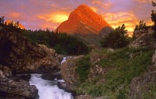 Grinnell Point and Swiftcurrent Falls - Montana