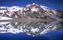 South Sister Mountain Reflection in Green Lakes - Oregon