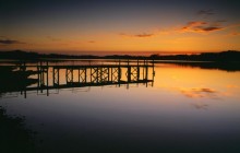 Fishing Pier at Sunset - Fort Loudon Lake - Knoxville - Tennessee