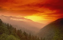 Sunset From Morton Overlook - Great Smoky Mountains - Tennessee