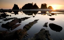 Sunset Over Point of the Arches - Shi Shi Beach - Washington