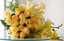 Yellow roses and lilies bouquet - Bouquets