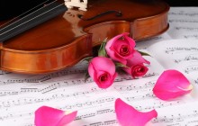 Music and roses wallpaper - Roses