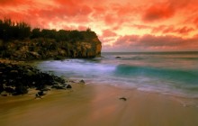 Sunset at Shipwrecks Beach - Poipu - Kauai - Hawaii