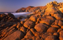 Granite Rock Shoreline at Sunset - Baja California Sur - Mexico