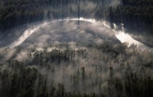 Rising Mist Along the Sauk River - North Cascades - Washington